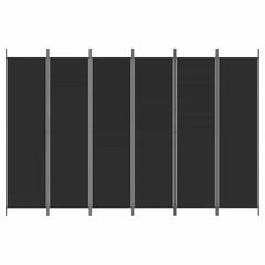 vidaXL 6-Panel Room Divider Black 300x200 cm Fabric 4