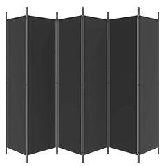 vidaXL 6-Panel Room Divider Black 300x200 cm Fabric 5