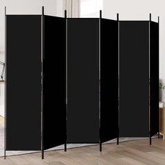 vidaXL 6-Panel Room Divider Black 300x200 cm Fabric 1
