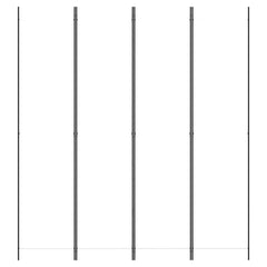 vidaXL 4-Panel Room Divider White 200x220 cm Fabric 3