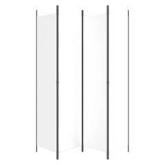 vidaXL 4-Panel Room Divider White 200x220 cm Fabric 4
