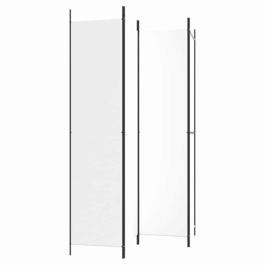 vidaXL 4-Panel Room Divider White 200x220 cm Fabric 5