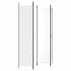vidaXL 4-Panel Room Divider White 200x220 cm Fabric 5