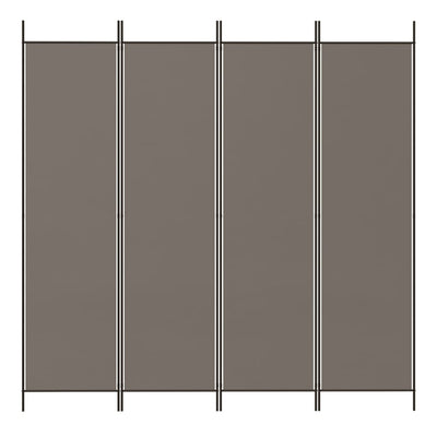 4-Panel Room Divider Anthracite 200x220 cm Fabric