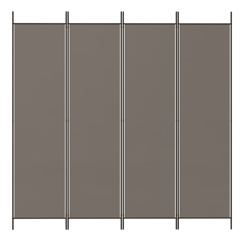 4-Panel Room Divider Anthracite 200x220 cm Fabric