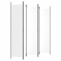 vidaXL 5-Panel Room Divider White 250x220 cm Fabric 5