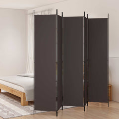 vidaXL 5-Panel Room Divider Brown 250x220 cm Fabric 1