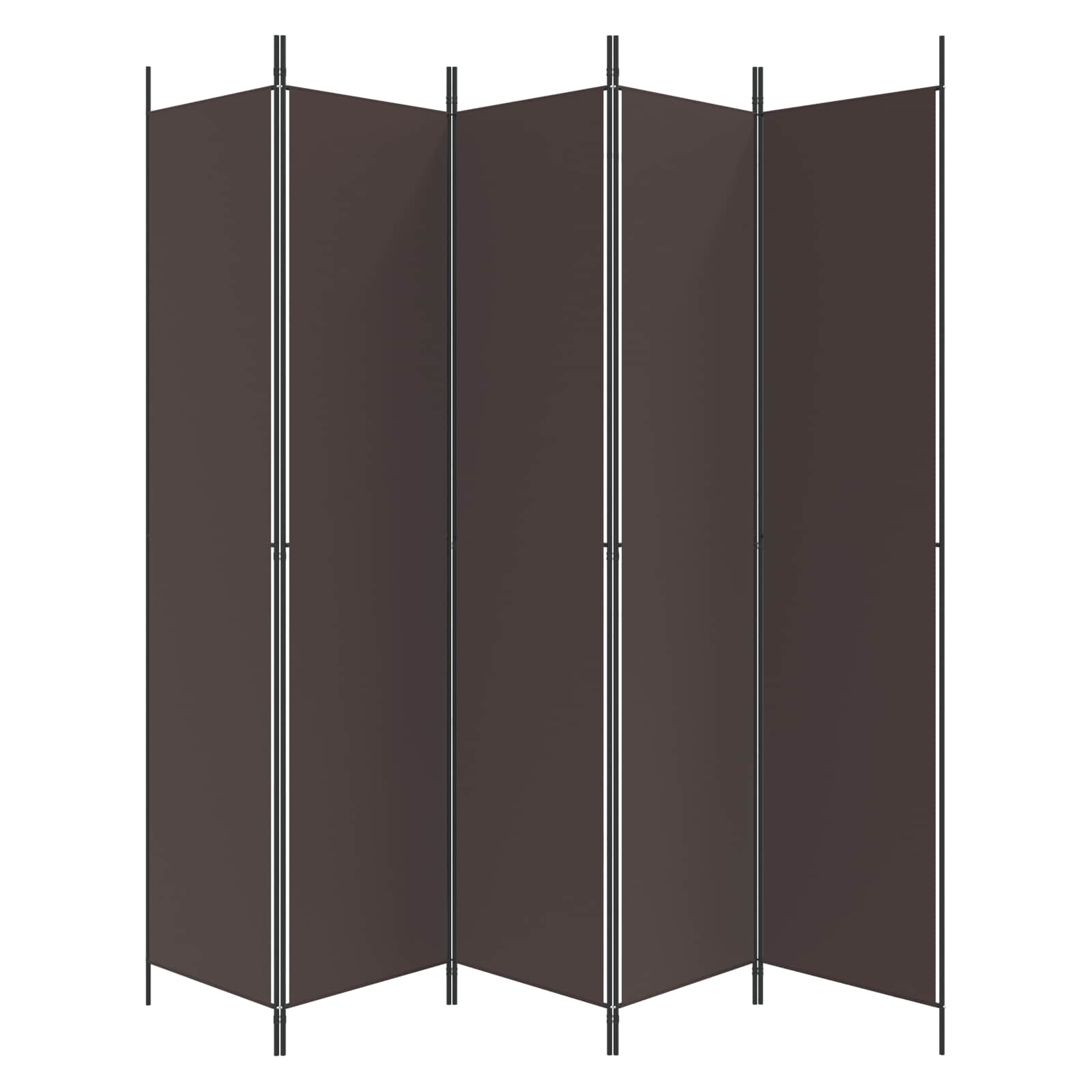 vidaXL 5-Panel Room Divider Brown 250x220 cm Fabric 3