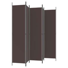 vidaXL 5-Panel Room Divider Brown 250x220 cm Fabric 4