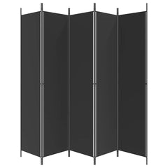 vidaXL 5-Panel Room Divider Black 250x220 cm Fabric 4