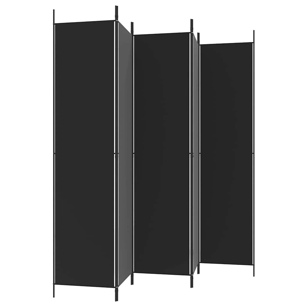 vidaXL 5-Panel Room Divider Black 250x220 cm Fabric 5