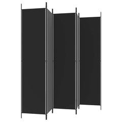 vidaXL 5-Panel Room Divider Black 250x220 cm Fabric 5