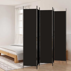 vidaXL 5-Panel Room Divider Black 250x220 cm Fabric 1