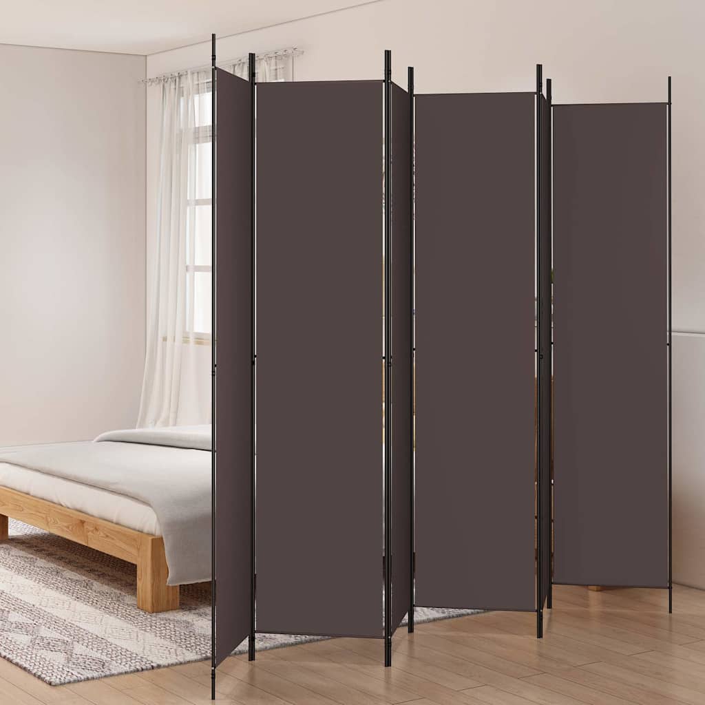 6-Panel Room Divider in Brown