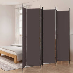 6-Panel Room Divider in Brown