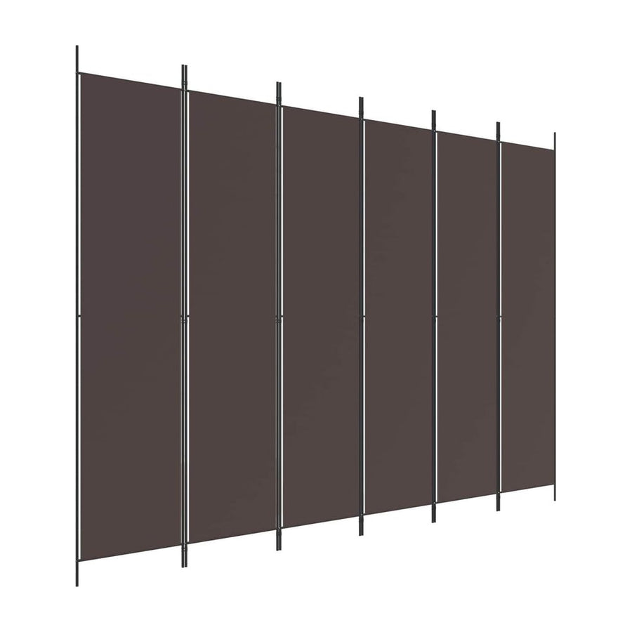 6-Panel Room Divider Brown