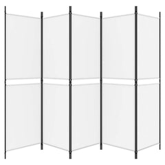 vidaXL 5-Panel Room Divider White 250x180 cm Fabric 4