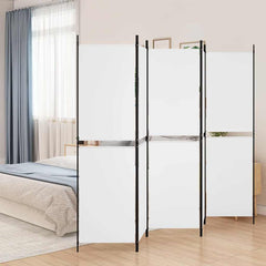 vidaXL 5-Panel Room Divider White 250x180 cm Fabric 1