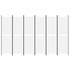 vidaXL 6-Panel Room Divider White 300x180 cm Fabric 3