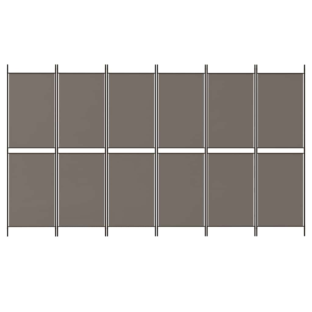 vidaXL 6-Panel Room Divider Anthracite 300x180 cm Fabric 3