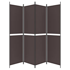 vidaXL 4-Panel Room Divider Brown 200x200 cm Fabric 3