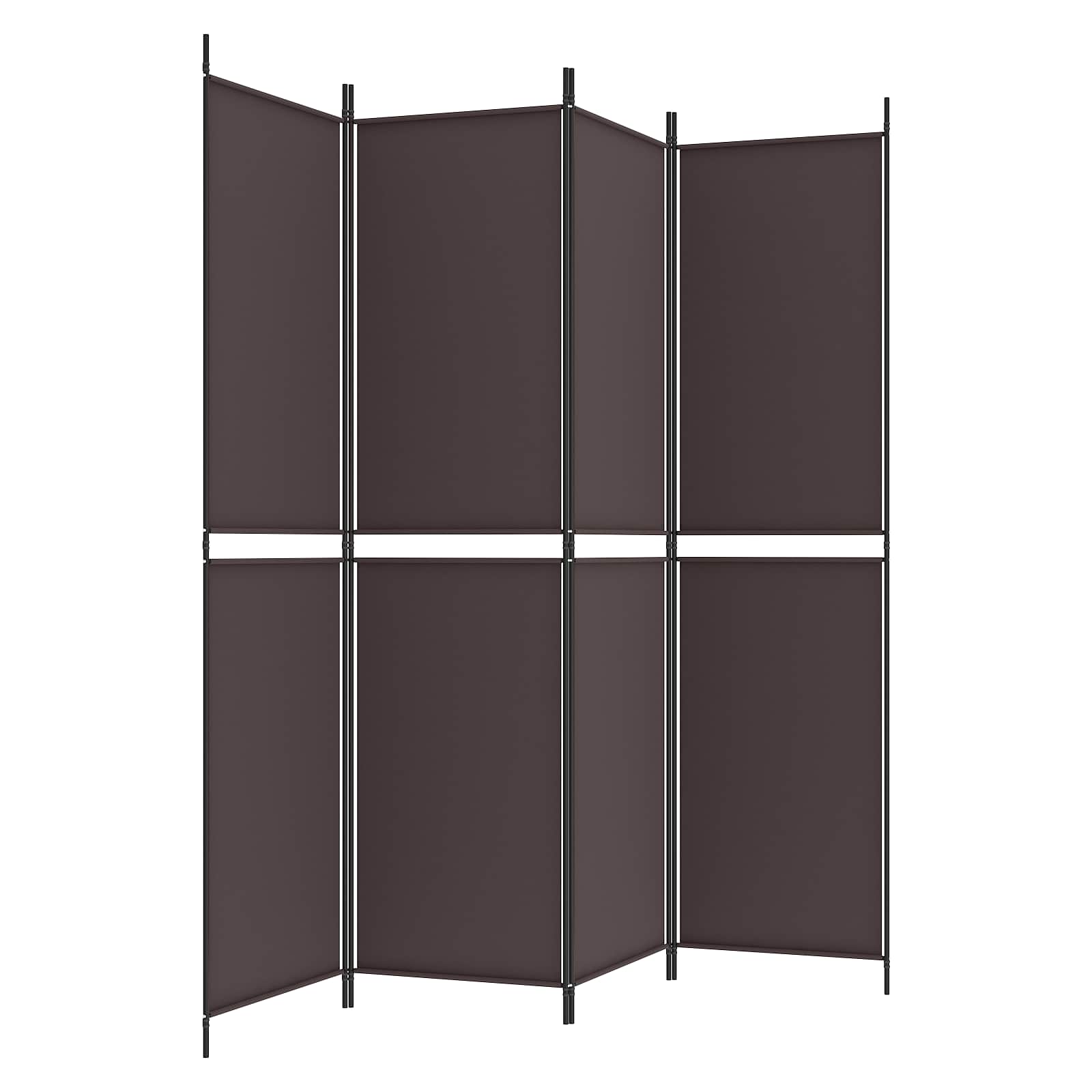 vidaXL 4-Panel Room Divider Brown 200x200 cm Fabric 4