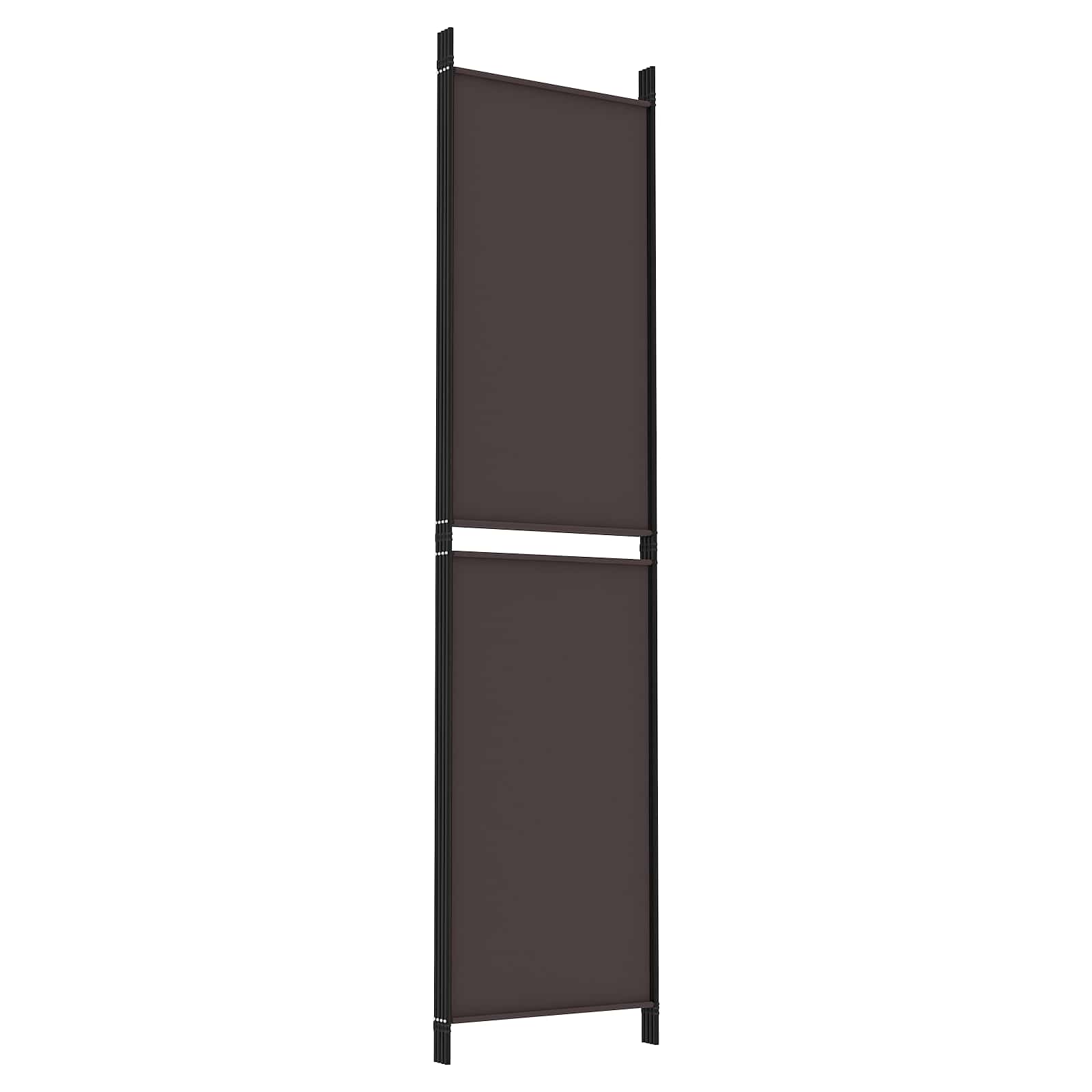 vidaXL 4-Panel Room Divider Brown 200x200 cm Fabric 5