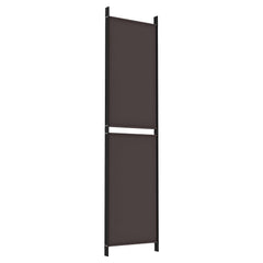 vidaXL 4-Panel Room Divider Brown 200x200 cm Fabric 5