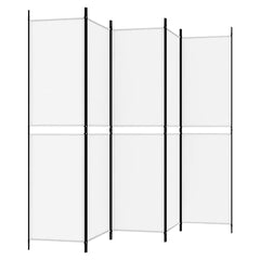 vidaXL 5-Panel Room Divider White 250x200 cm Fabric 5