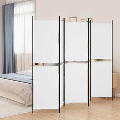 vidaXL 5-Panel Room Divider White 250x200 cm Fabric 1