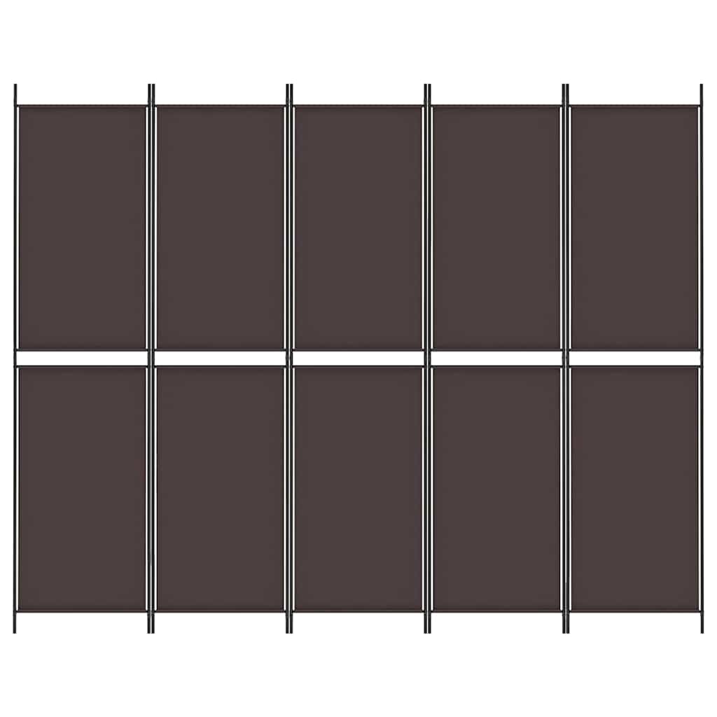 5-Panel Room Divider Brown, image 3