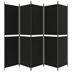 vidaXL 5-Panel Room Divider Black 250x200 cm Fabric 4