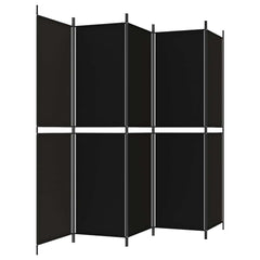 vidaXL 5-Panel Room Divider Black 250x200 cm Fabric 5