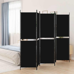 vidaXL 5-Panel Room Divider Black 250x200 cm Fabric 1