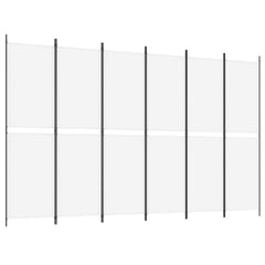 vidaXL 6-Panel Room Divider White 300x200 cm Fabric 2