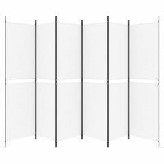 vidaXL 6-Panel Room Divider White 300x200 cm Fabric 3