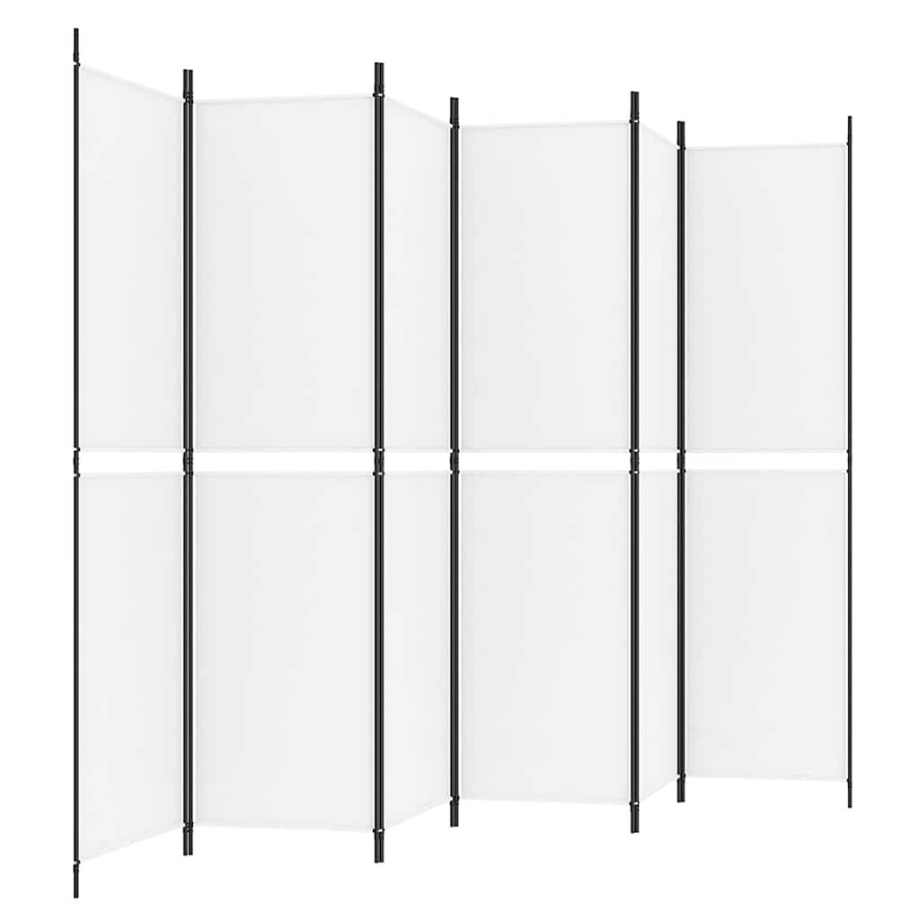 vidaXL 6-Panel Room Divider White 300x200 cm Fabric 5
