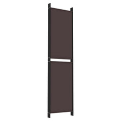 vidaXL 6-Panel Room Divider Brown 300x200 cm Fabric 5