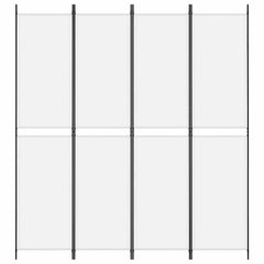 vidaXL 4-Panel Room Divider White 200x220 cm Fabric 3