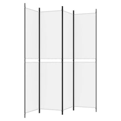 vidaXL 4-Panel Room Divider White 200x220 cm Fabric 5