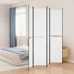 vidaXL 4-Panel Room Divider White 200x220 cm Fabric 1