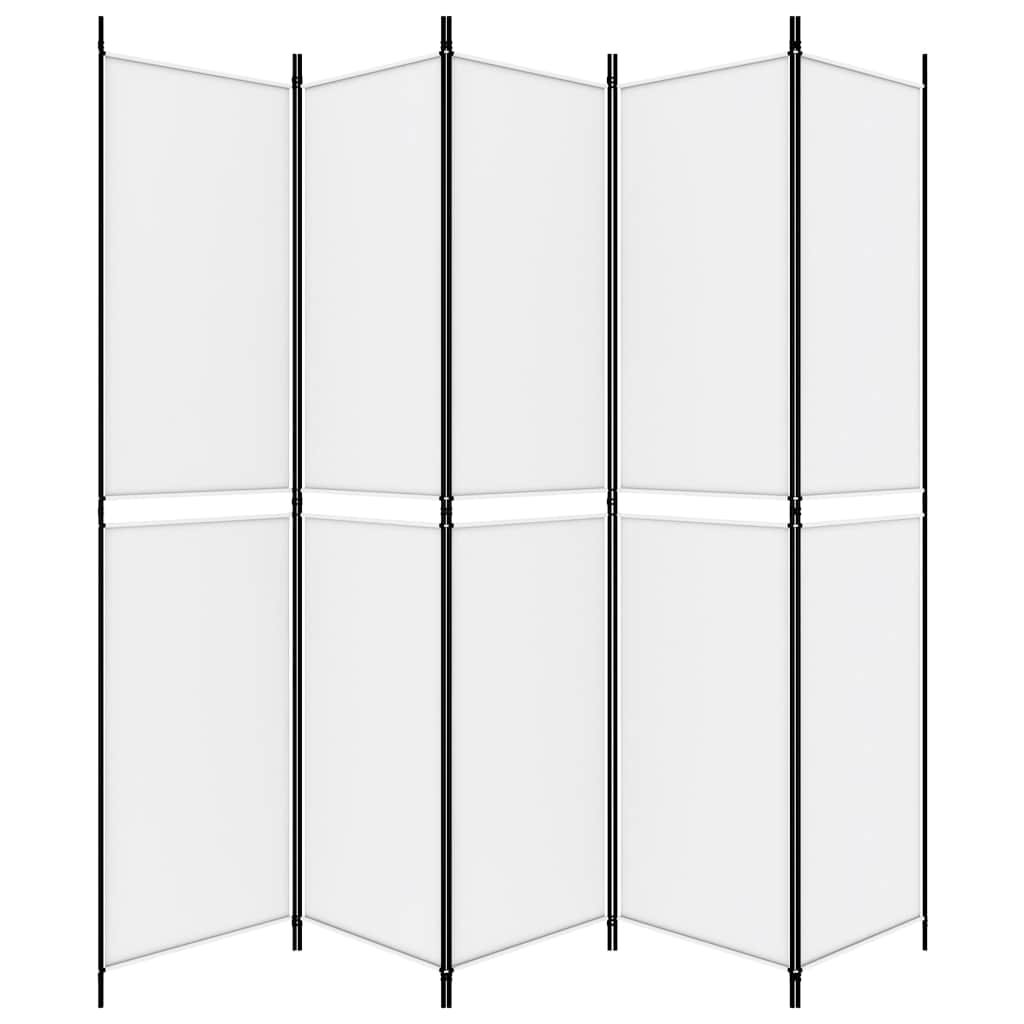vidaXL 5-Panel Room Divider White 250x220 cm Fabric 4