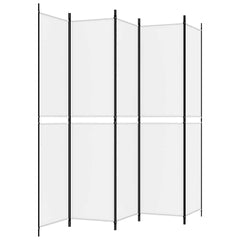 vidaXL 5-Panel Room Divider White 250x220 cm Fabric 5