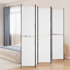 vidaXL 5-Panel Room Divider White 250x220 cm Fabric 1