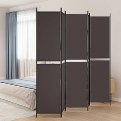 vidaXL 5-Panel Room Divider Brown 250x220 cm Fabric 1
