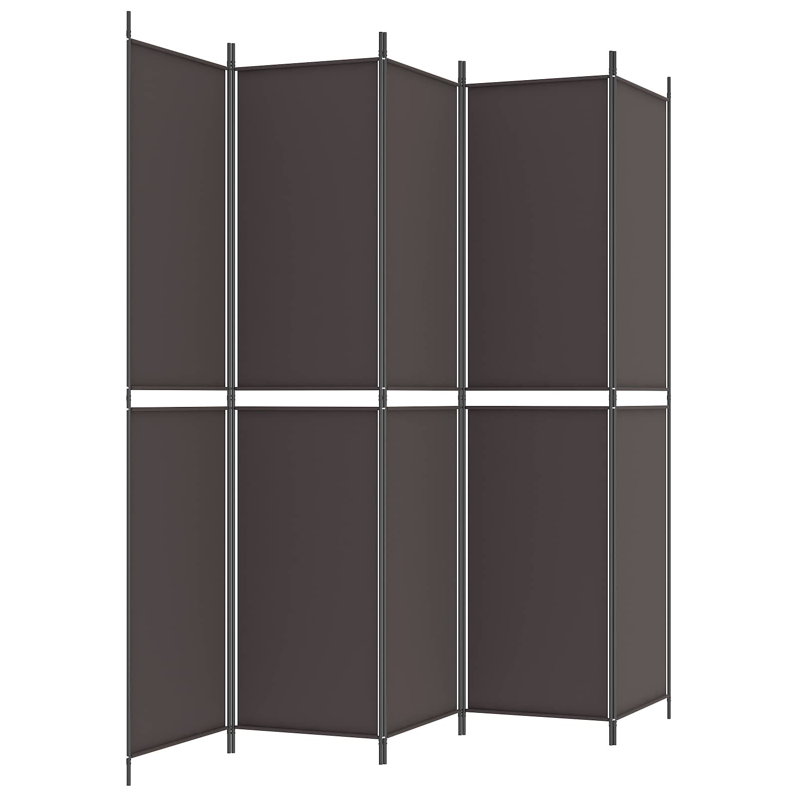 vidaXL 5-Panel Room Divider Brown 250x220 cm Fabric 4