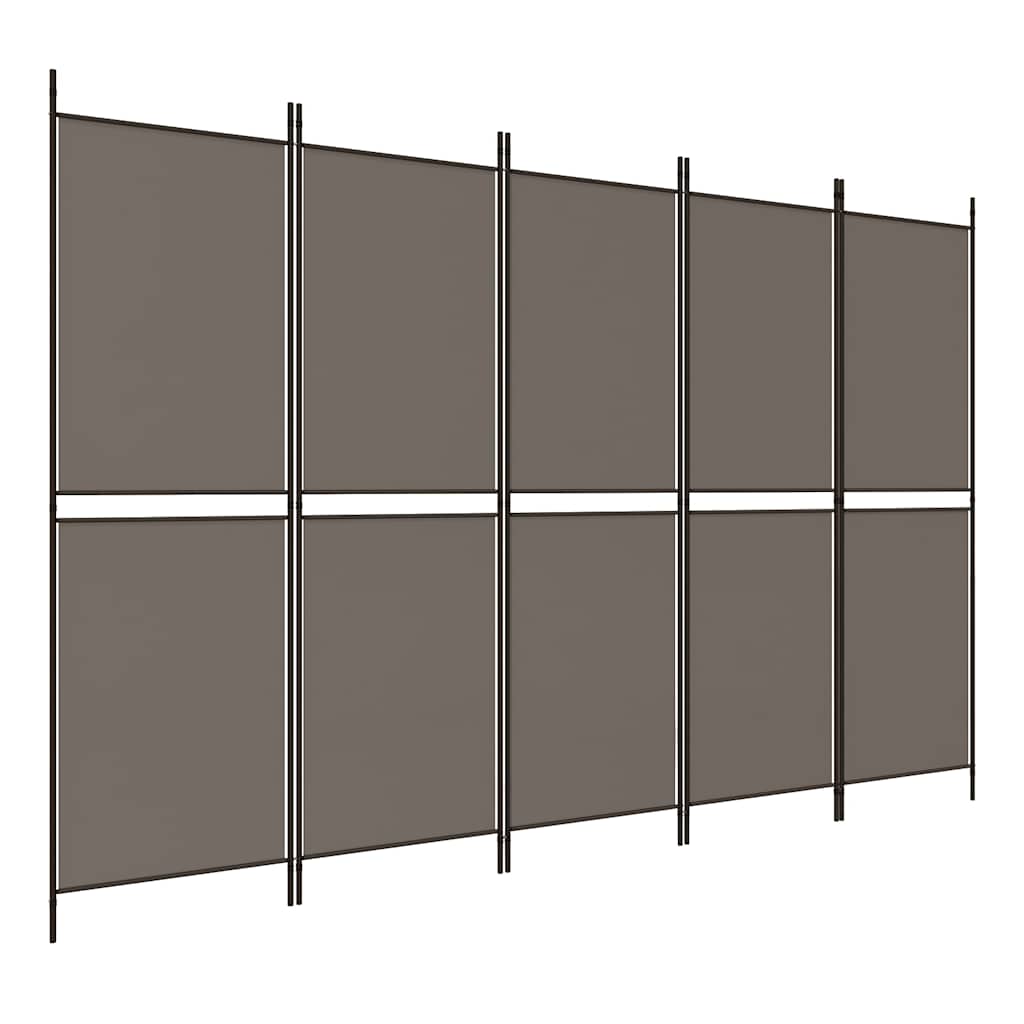 vidaXL 5-Panel Room Divider Anthracite 250x220 cm Fabric 2