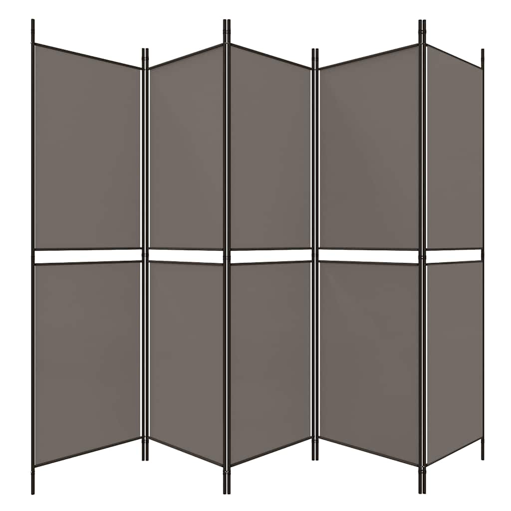 vidaXL 5-Panel Room Divider Anthracite 250x220 cm Fabric 5