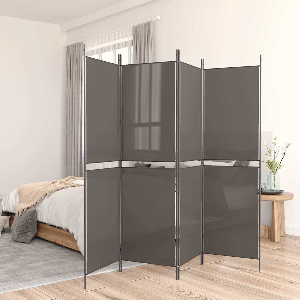 vidaXL 5-Panel Room Divider Anthracite 250x220 cm Fabric 1