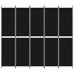 vidaXL 5-Panel Room Divider Black 250x220 cm Fabric 3